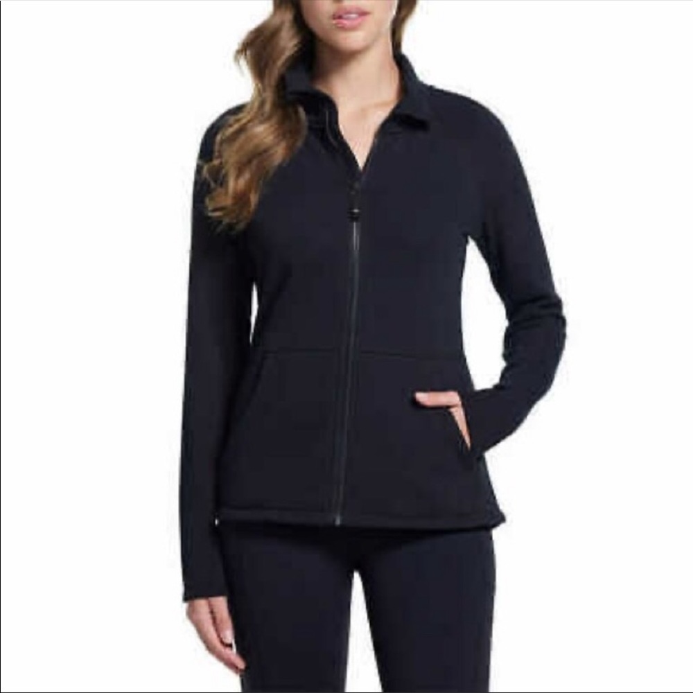Skechers Size Medium Black Performance Go Walk Full Zip Fleece-Lined Jacket